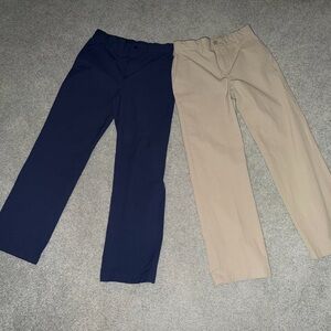 Vineyard Vines Boys Performance Navy and Tan Khaki Pants, Size 12